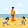 clipart image beach clean-up