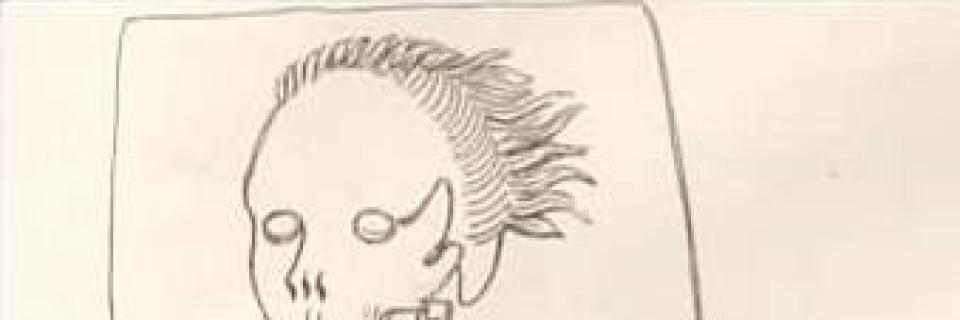 Death’s Dart - part of the grave memorial of Thomas Annot in St. Margaret’s Church, drawn and engraved by John Sell Cotman.