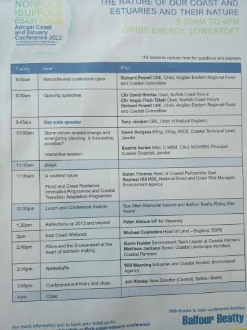  Coastal Forum Programme for the Day