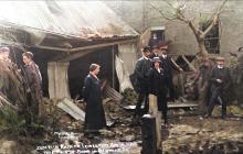 Credit: C.Metcalf Zepplin raid on Lowestoft hole made by bomb in Denmark Road